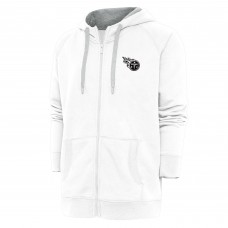 Толстовка на молнии Tennessee Titans Antigua Metallic Logo Victory - White