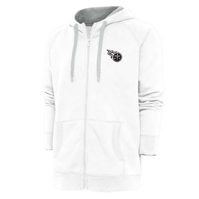Толстовка на молнии Tennessee Titans Antigua Metallic Logo Victory - White