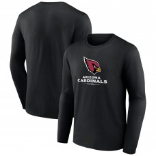 Arizona Cardinals Black Logo Team Lockup Long Sleeve T-Shirt