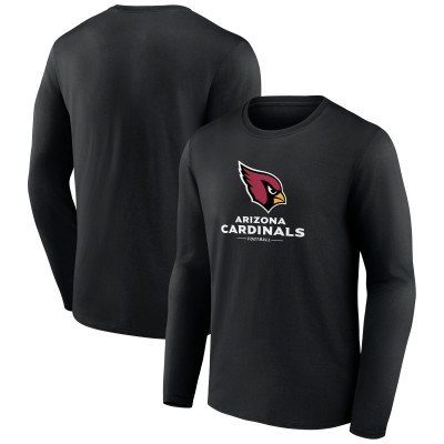 Arizona Cardinals Black Logo Team Lockup Long Sleeve T-Shirt