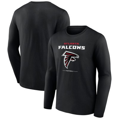 Футболка с длинным рукавом Atlanta Falcons Black Logo Team Lockup