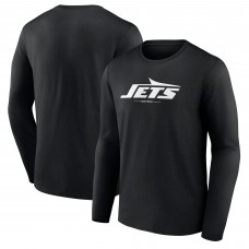 Футболка с длинным рукавом New York Jets Logo Team Lockup - Black