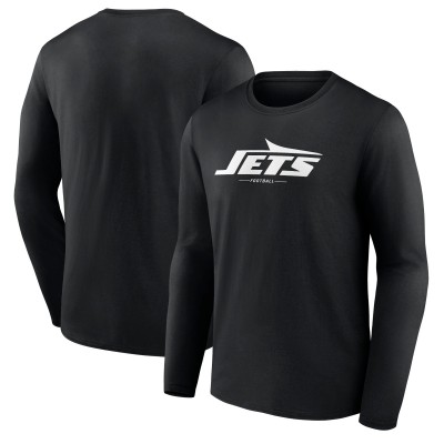 Футболка с длинным рукавом New York Jets Logo Team Lockup - Black