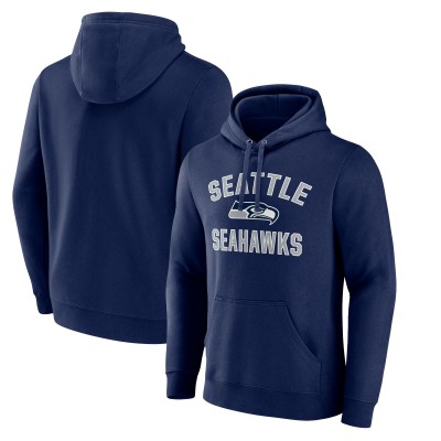 Seattle Seahawks College Navy Victory Arch Fitted Pullover Hoodie