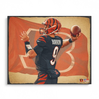 Unsigned Cincinnati Bengals Joe Burrow Fanatics Authentic 16 x 20 Photo Print - Designed by Artist Brian Konnick