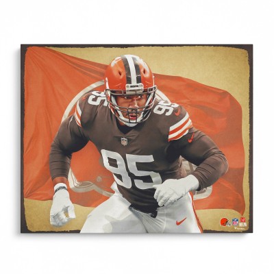 Unsigned Cleveland Browns Myles Garrett Fanatics Authentic 16 x 20 Photo Print - Designed by Artist Brian Konnick