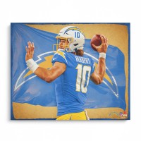 Unsigned Los Angeles Chargers Justin Herbert Fanatics Authentic 16 x 20 Photo Print - Designed by Artist Brian Konnick