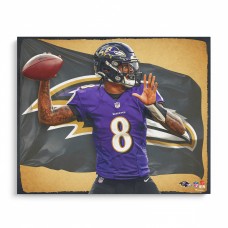 Unsigned Baltimore Ravens Lamar Jackson Fanatics Authentic 16 x 20 Photo Print - Designed by Artist Brian Konnick