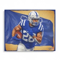 Unsigned Indianapolis Colts Jonathan Taylor Fanatics Authentic 16 x 20 Photo Print - Designed by Artist Brian Konnick