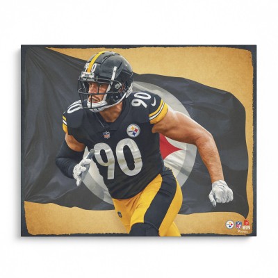 Unsigned Pittsburgh Steelers T.J. Watt Fanatics Authentic 16 x 20 Photo Print - Designed by Artist Brian Konnick