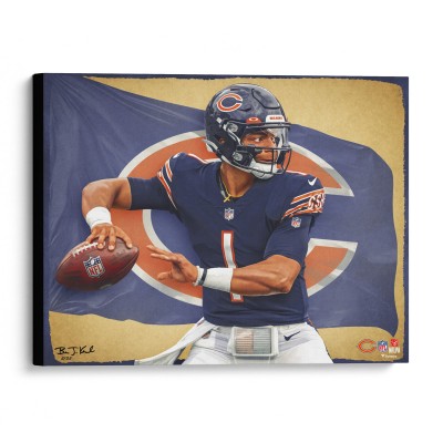 Chicago Bears Fanatics Authentic Stretched 20 x 24 Canvas Giclee Print - Designed and Signed by Artist Brian Konnick - Limited Edition of 25
