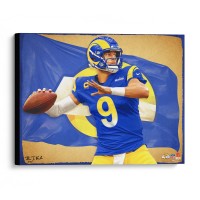 Matthew Stafford Los Angeles Rams Fanatics Authentic Stretched 20 x 24 Canvas Giclee Print - Designed & Signed by Artist Brian Konnick - Limited Edition 25