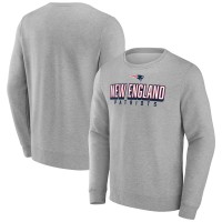 New England Patriots Fanatics Heathered Gray Bold Move Pullover Sweatshirt