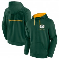 Толстовка на молнии Green Bay Packers Fanatics Green Defender Evo