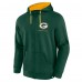 Толстовка на молнии Green Bay Packers Fanatics Green Defender Evo