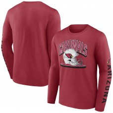 Arizona Cardinals Fanatics Cardinal Helmet Platform Long Sleeve T-Shirt