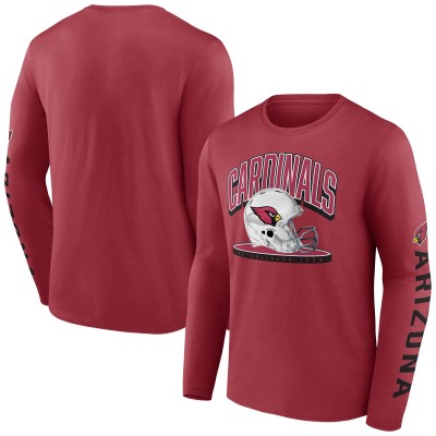 Arizona Cardinals Fanatics Cardinal Helmet Platform Long Sleeve T-Shirt