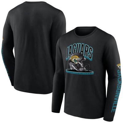 Jacksonville Jaguars Fanatics Black Helmet Platform Long Sleeve T-Shirt