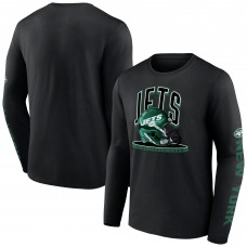 New York Jets Fanatics Black Helmet Platform Long Sleeve T-Shirt New York Jets Fanatics Black Helmet Platform Long Sleeve T-Shirt