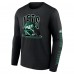 New York Jets Fanatics Black Helmet Platform Long Sleeve T-Shirt