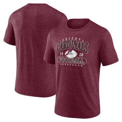 Arizona Cardinals Fanatics Heather Cardinal Official Retro Tri-Blend T-Shirt