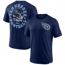 Футболка Tennessee Titans Oval Bubble Tri-Blend - Heather Navy