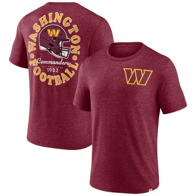 Футболка Washington Commanders Oval Bubble Tri-Blend - Heather Burgundy