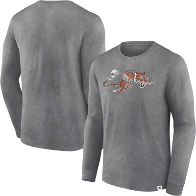 Футболка с длинным рукавом Cincinnati Bengals Washed Primary - Heather Charcoal