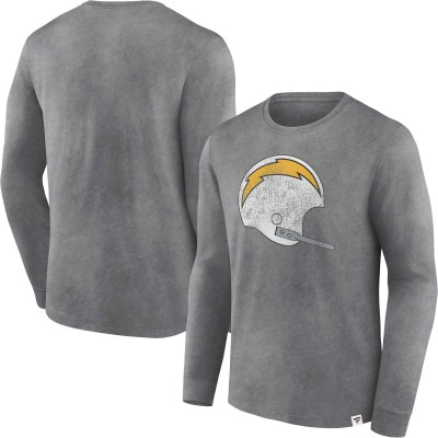 Футболка с длинным рукавом Los Angeles Chargers Washed Primary - Heather Charcoal