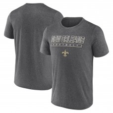 Футболка с длинным рукавом New Orleans Saints Fanatics Heather Charcoal Quick Repeat