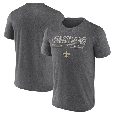 Футболка с длинным рукавом New Orleans Saints Fanatics Heather Charcoal Quick Repeat