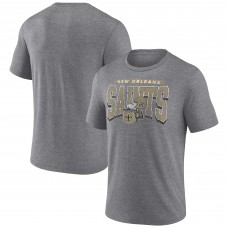 Футболка New Orleans Saints Fanatics Heather Gray Warped Block Tri-Blend