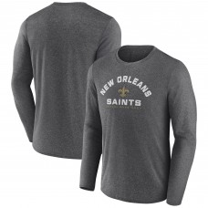 Футболка с длинным рукавом New Orleans Saints Fanatics Heather Charcoal Tech Arc