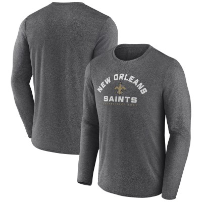 Футболка с длинным рукавом New Orleans Saints Fanatics Heather Charcoal Tech Arc