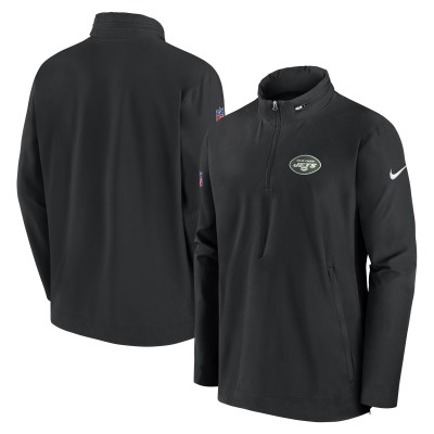 New York Jets Nike Black Sideline Coach Half-Zip Jacket