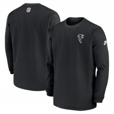 Футболка с длинным рукавом Atlanta Falcons Nike Black 2023 Sideline Alternate Logo Waffle Knit Футболка с длинным рукавом Atlanta Falcons Nike Black 2023 Sideline Alternate Logo Waffle Knit