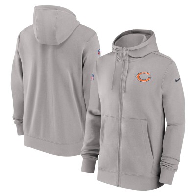 Толстовка на молнии Chicago Bears Nike Gray 2023/24 Sideline Club