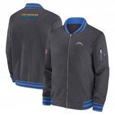 Los Angeles Chargers Nike Anthracite Coach Full-Zip Bomber Jacket