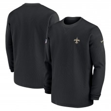 Кофта New Orleans Saints Nike 2023 Sideline Throwback Heavy Brushed Waffle - Black