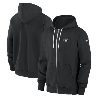 New York Jets Nike Black Sideline Performance Full-Zip Hoodie Sweatshirt