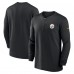 Pittsburgh Steelers Nike Black 2023 Sideline Performance Long Sleeve Tri-Blend Quarter-Zip Top
