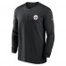 Pittsburgh Steelers Nike Black 2023 Sideline Performance Long Sleeve Tri-Blend Quarter-Zip Top