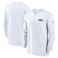 Seattle Seahawks Nike White 2023 Sideline Performance Long Sleeve Tri-Blend Quarter-Zip Top Seattle Seahawks Nike White 2023 Sideline Performance Long Sleeve Tri-Blend Quarter-Zip Top