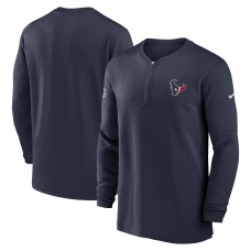 Кофта на короткой молнии Houston Texans Nike 2023 Sideline Performance Long Sleeve Tri-Blend - Navy