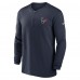 Кофта на короткой молнии Houston Texans Nike 2023 Sideline Performance Long Sleeve Tri-Blend - Navy