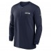 Кофта на короткой молнии Seattle Seahawks Nike 2023 Sideline Performance Long Sleeve Tri-Blend - Navy