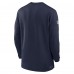Кофта на короткой молнии Seattle Seahawks Nike 2023 Sideline Performance Long Sleeve Tri-Blend - Navy