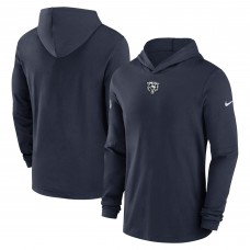 Футболка с длинным рукавом с капюшоном Chicago Bears Nike Navy Sideline Performance Футболка с длинным рукавом с капюшоном Chicago Bears Nike Navy Sideline Performance