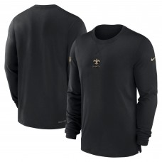 Футболка с длинным рукавом New Orleans Saints Nike 2023 Sideline Performance - Black