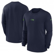 Футболка с длинным рукавом Seattle Seahawks Nike 2023 Sideline Performance - College Navy
